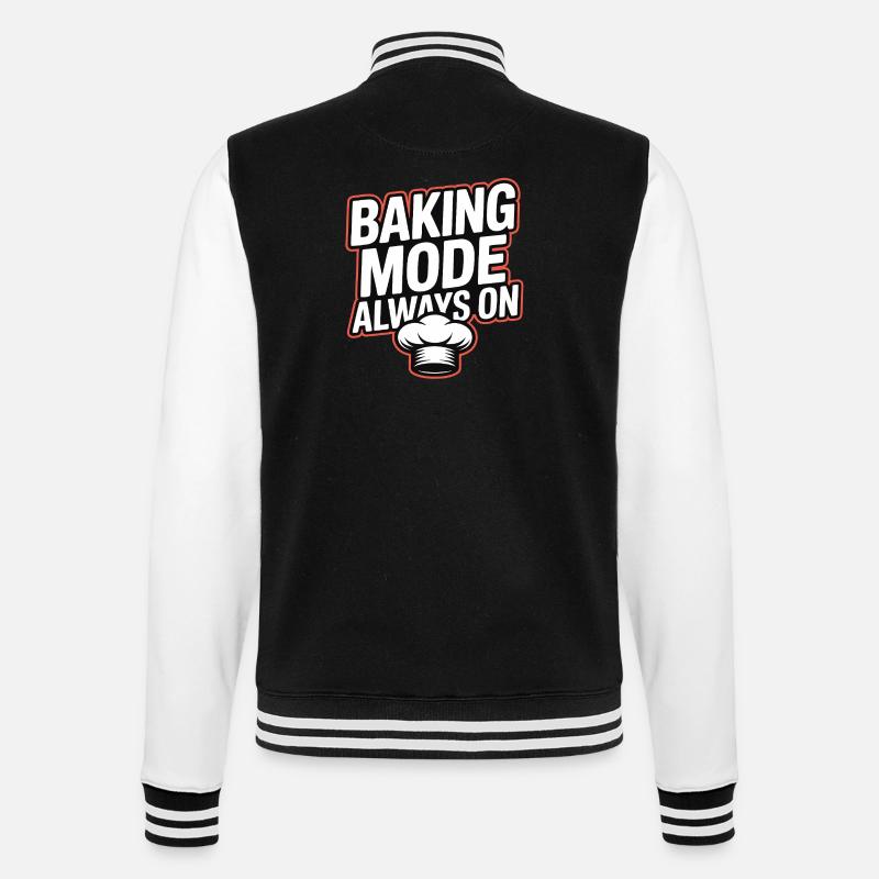 Baking Mode Always On - College Sweat Jacket - black/white