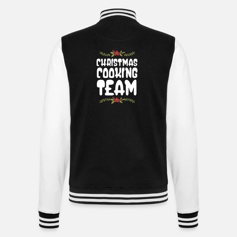 Weihnachts Kochen Backen Team - College-Sweatjacke - Schwarz/Weiß
