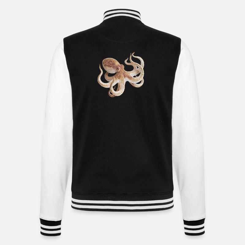 Octopus Net Pattern – Maritime Style - College Sweat Jacket - black/white