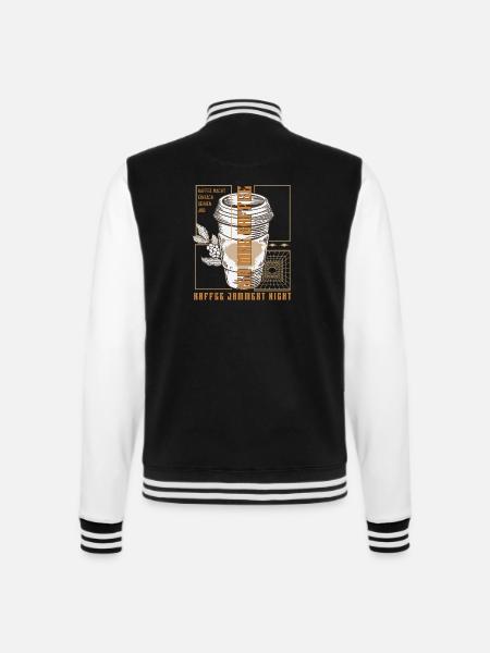 Coffee just does its job retro - College Sweat Jacket - black/white