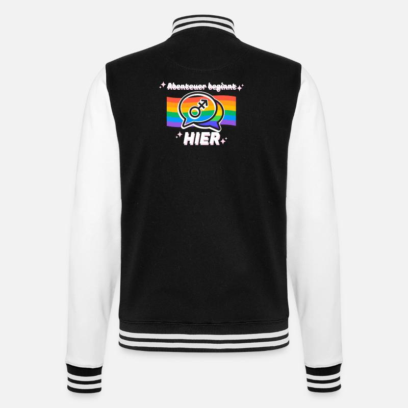 Abenteuer beginnt hier Pride Symbol - College-Sweatjacke - Schwarz/Weiß