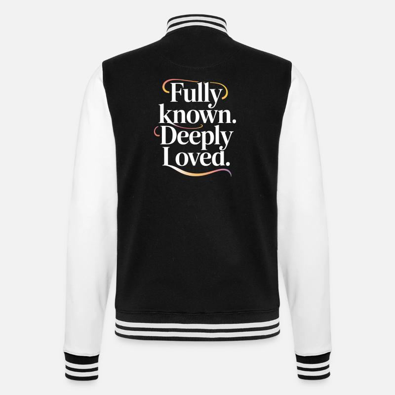 Fully Known Deeply Loved Christliche Liebe - College-Sweatjacke - Schwarz/Weiß