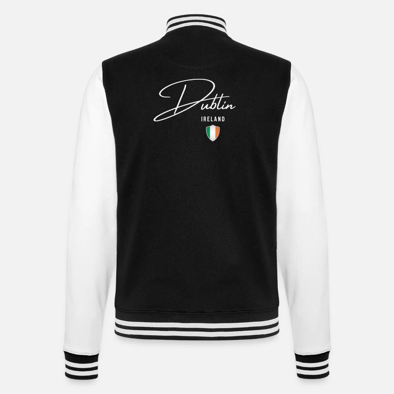 Dublin Ireland, elegant design Dublin - College Sweat Jacket - black/white