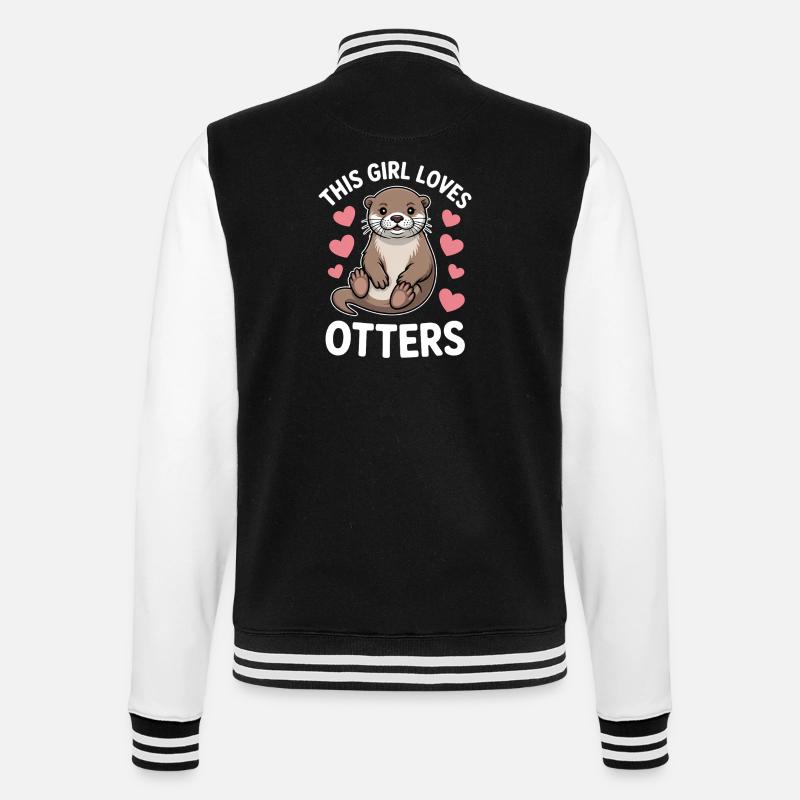 Otter Spruch Mädchen Lustiges Otter Geschenk - College-Sweatjacke - Schwarz/Weiß
