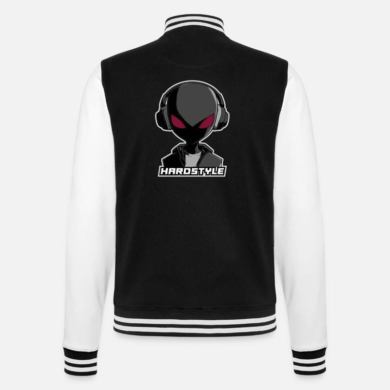 Hardstyle Alien – Conception musicale au casque - Veste Teddy - noir/blanc