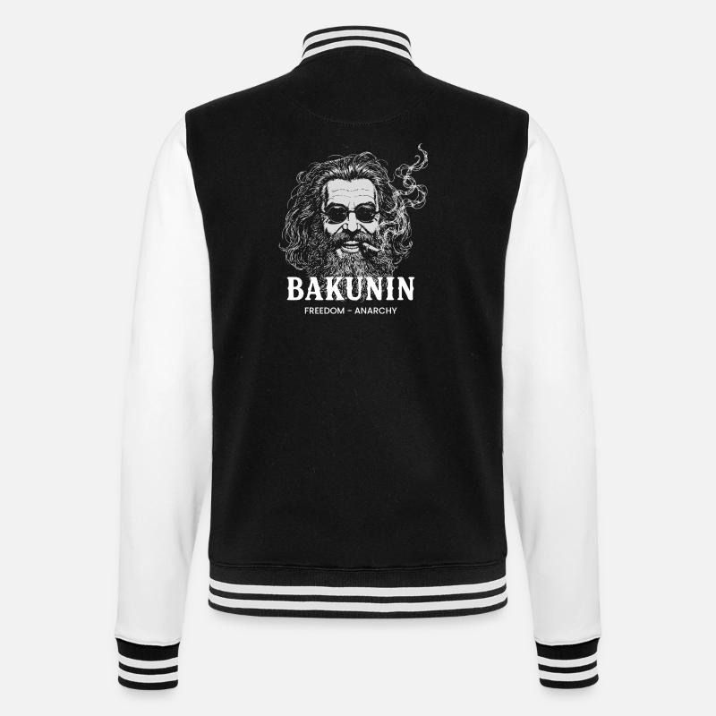 Bakunin Freedom Anarchy Portrait - College Sweat Jacket - black/white
