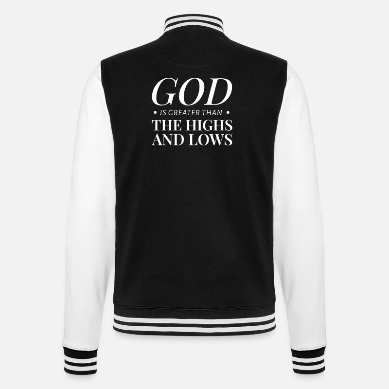 Gott Spruch Sprüche - College-Sweatjacke - Schwarz/Weiß