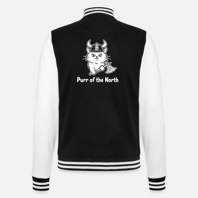 Chat viking avec hache - Veste Teddy - noir/blanc