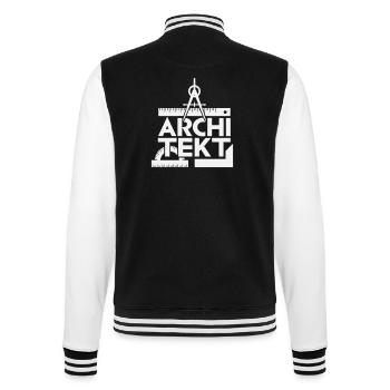Architektur Entwurf Raster Symbolik - College-Sweatjacke - Schwarz/Weiß - Hinten - Marisol (170cm)