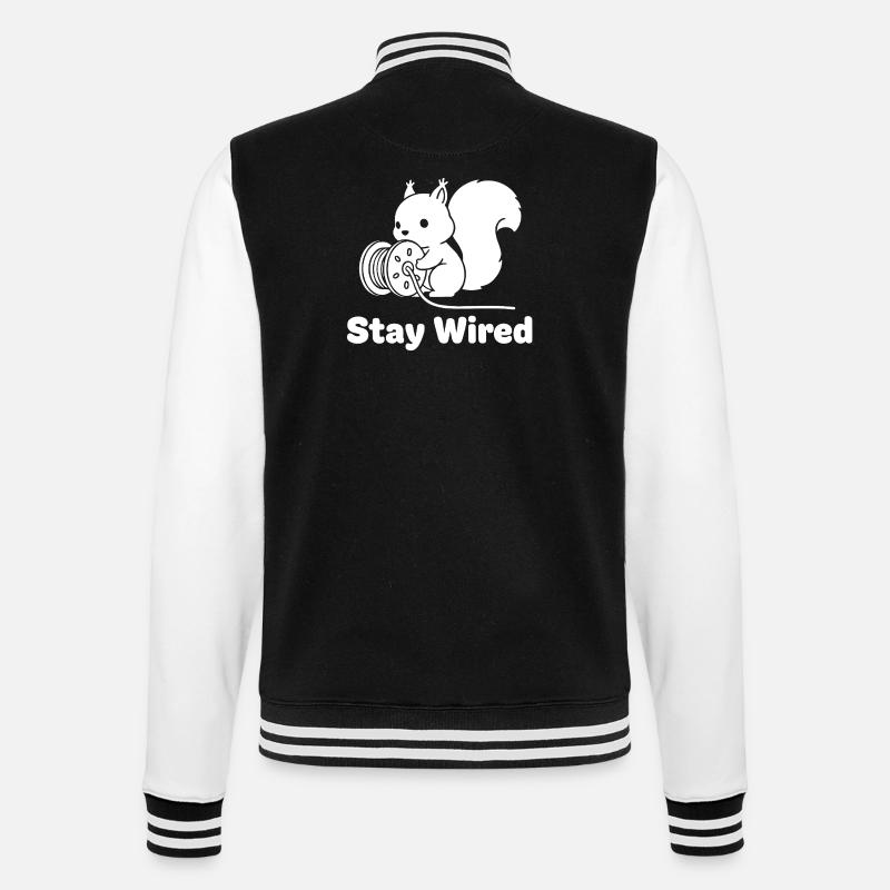 Stay Wired Eichhörnchen - College-Sweatjacke - Schwarz/Weiß