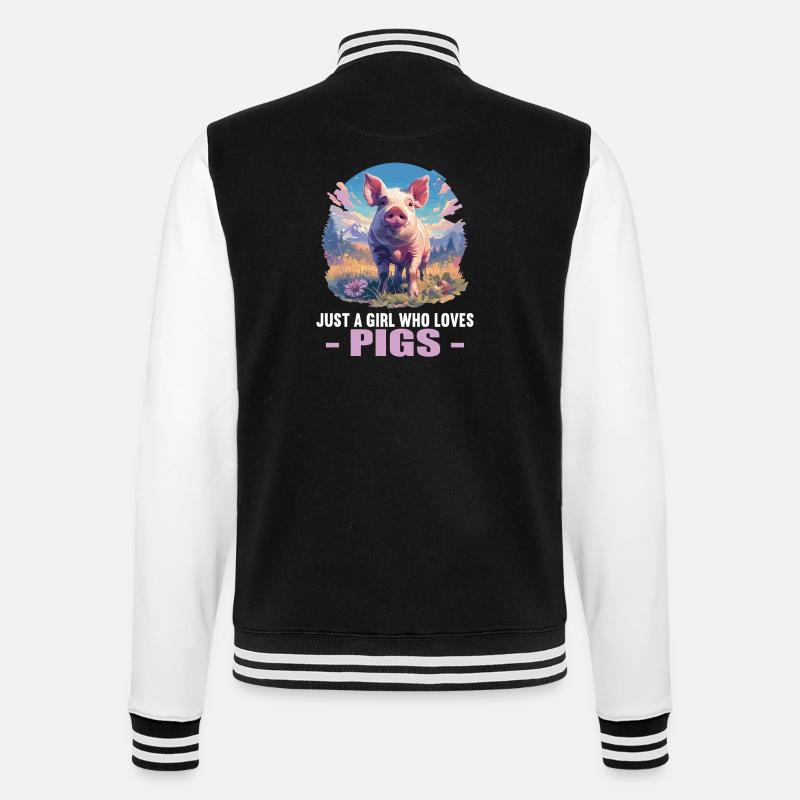 Pig Pig - College Sweat Jacket - black/white
