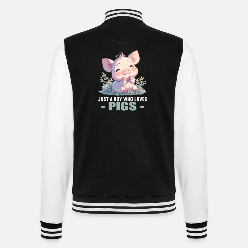 Pig Pig - College Sweat Jacket - black/white
