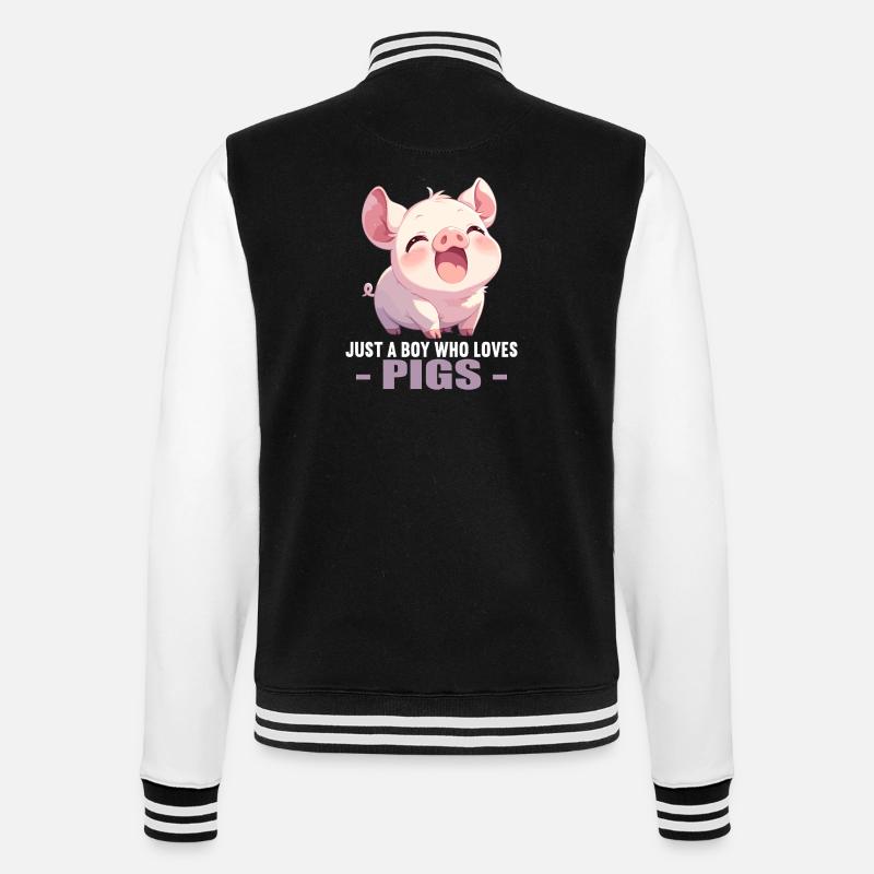 Pig Pig - College Sweat Jacket - black/white
