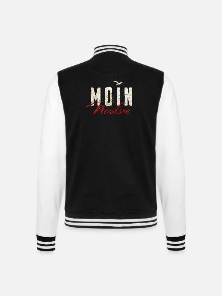 North Sea - Moin - College Sweat Jacket - black/white