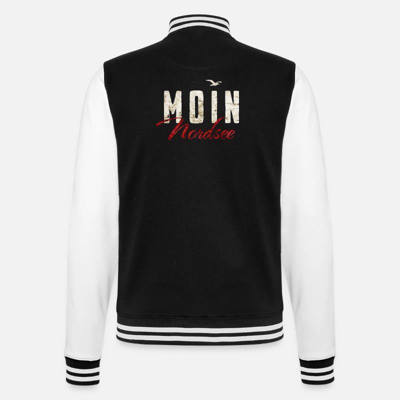 Nordsee - Moin - College-Sweatjacke - Schwarz/Weiß