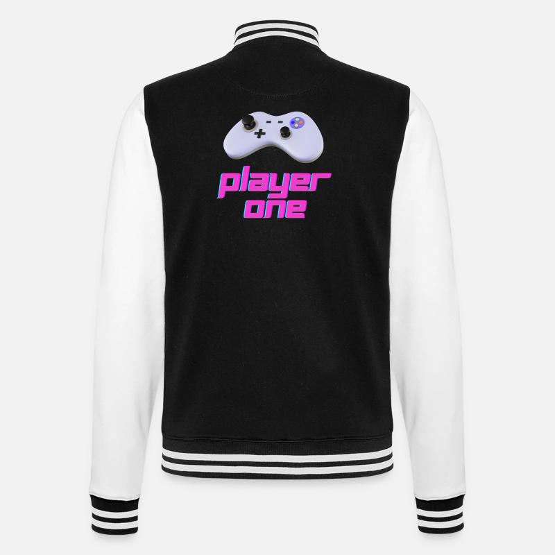 Neon Retro Controller Player One - College Sweat Jacket - black/white