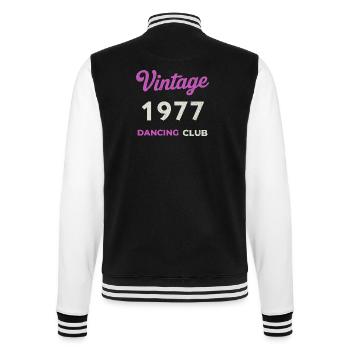 Vintage 1977 – Dancing Club Retro Année de naissance - Veste Teddy - noir/blanc - Dos - Marisol (170cm)
