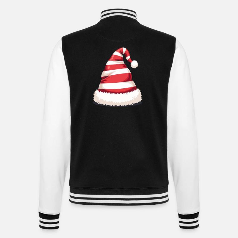 Candy Stripe Santa Hat - College-Sweatjacke - Schwarz/Weiß