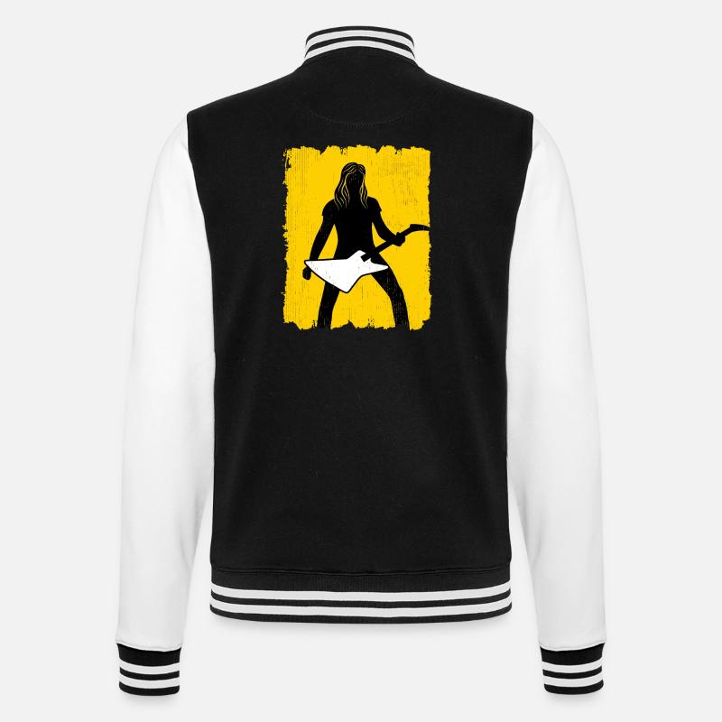 Affiche graffiti Silhouette du guitariste - Veste Teddy - noir/blanc