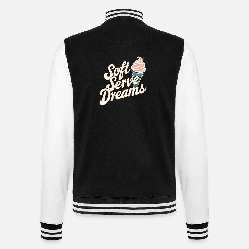 Soft Serve Dreams – Glace rétro - Veste Teddy - noir/blanc