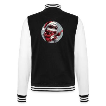 Eule Weihnachten Gitarre - College-Sweatjacke - Schwarz/Weiß - Hinten - Marisol (170cm)