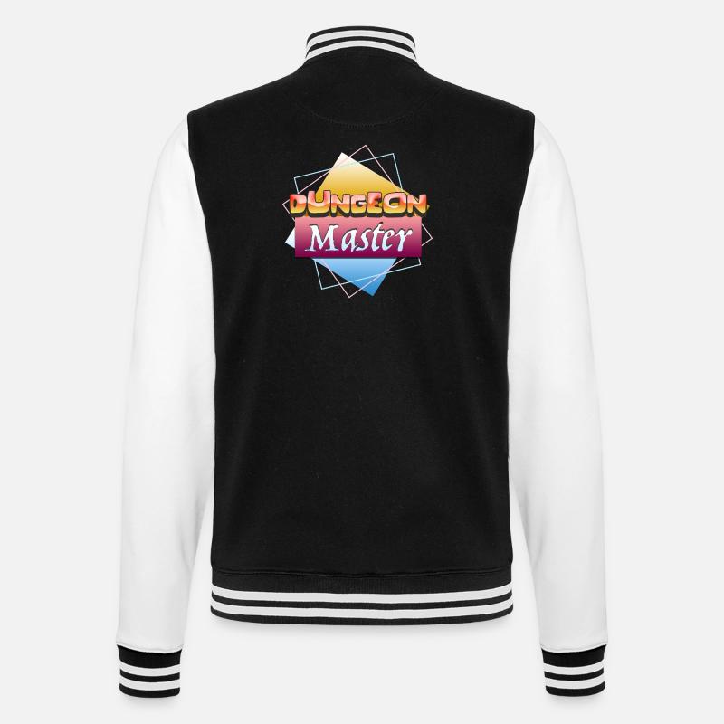 Retro Dungeon Masters Spieldesign-Meister - College-Sweatjacke - Schwarz/Weiß