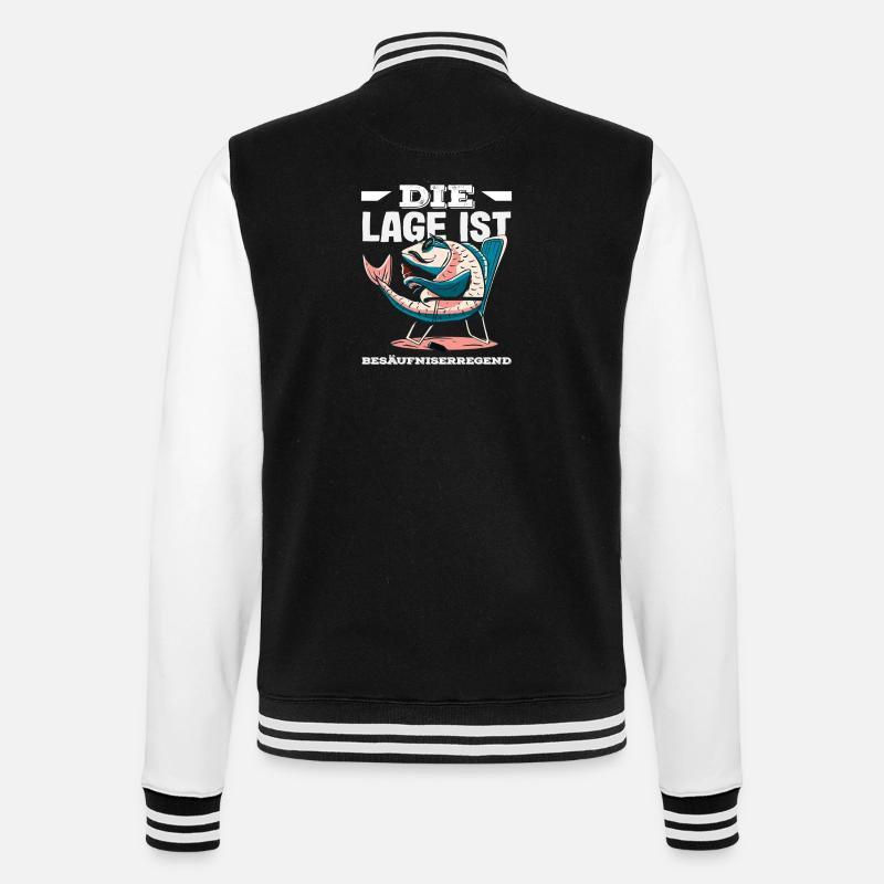 The location is drunken fish - College Sweat Jacket - black/white