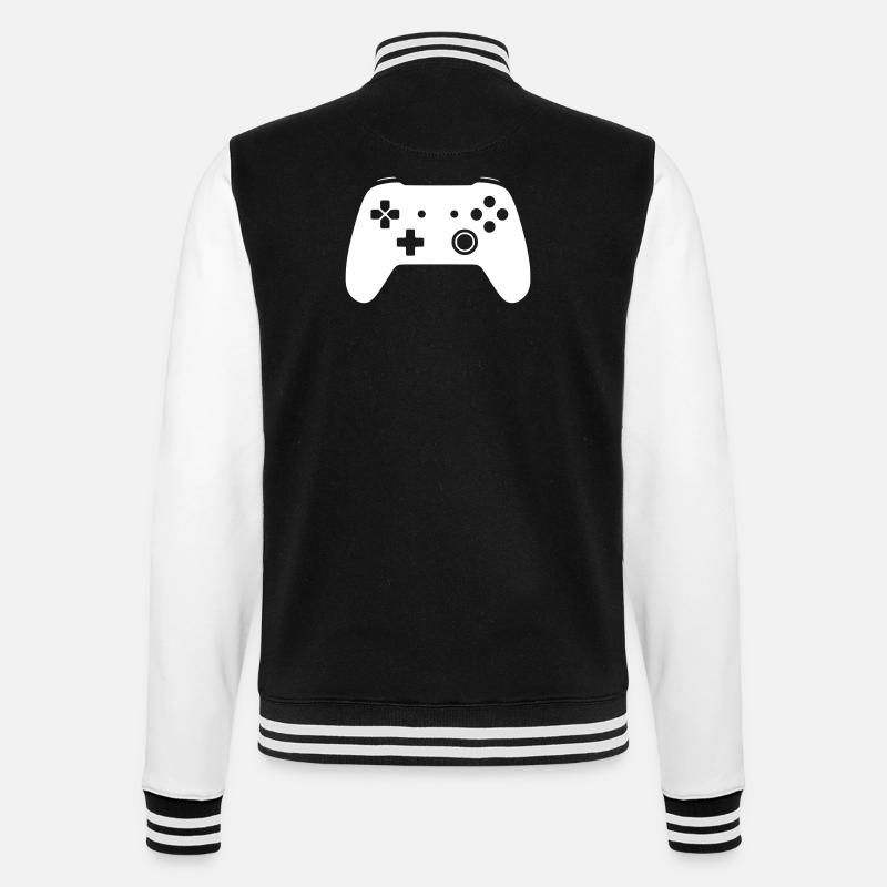 Modernes Gamepad Controller Zocken Vektor - College-Sweatjacke - Schwarz/Weiß
