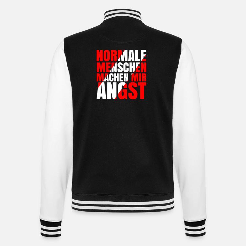Normale Menschen machen mir Angst - College-Sweatjacke - Schwarz/Weiß