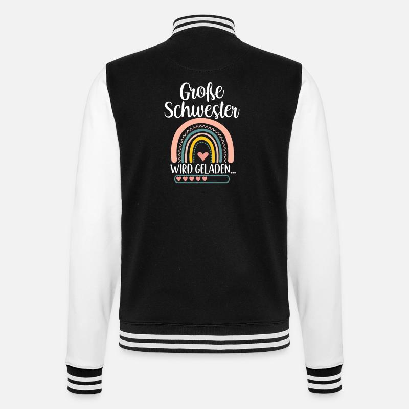 Große Schwester Wird Geladen Rainbow - College-Sweatjacke - Schwarz/Weiß