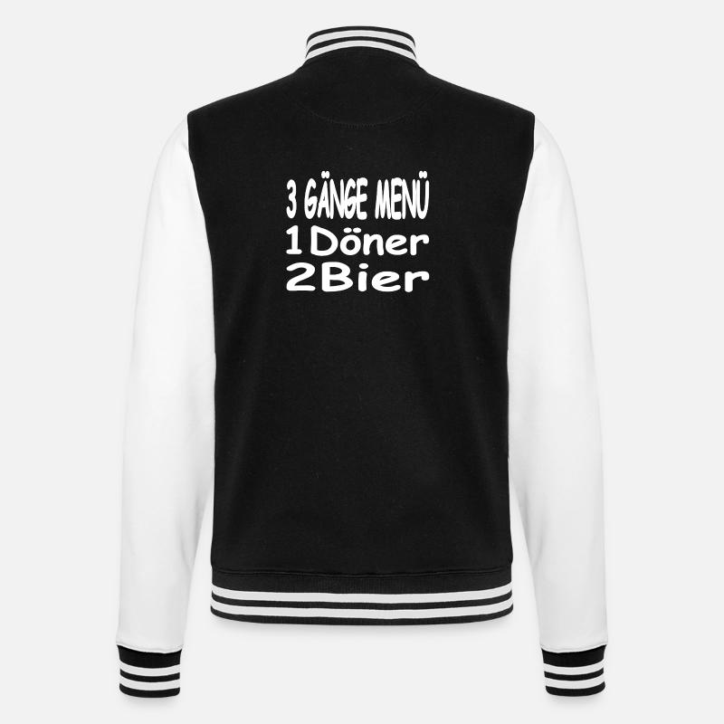 Bier - College-Sweatjacke - Schwarz/Weiß
