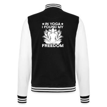 Pilates Enthusiasts In Yoga I Found My Freedom - College-Sweatjacke - Schwarz/Weiß - Hinten - Marisol (170cm)