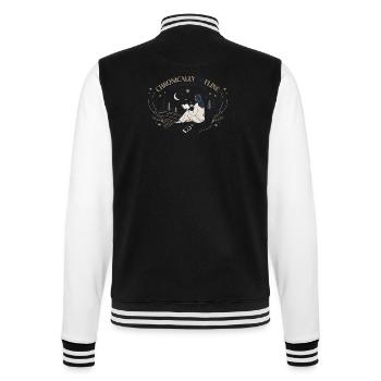 Chronically Offline - College Sweat Jacket - black/white - Back - Marisol (170cm)