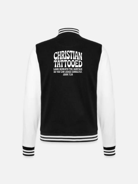 Christian Tattooed Look Beneath Surface - College Sweat Jacket - black/white