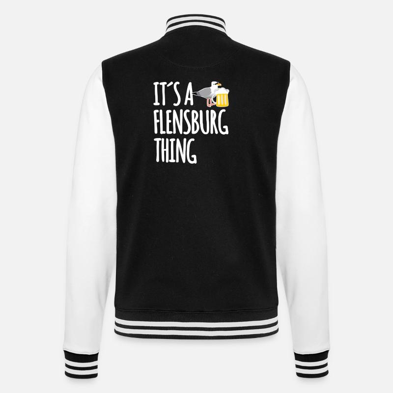 It's A Flensburg Thing - College Sweat Jacket - black/white
