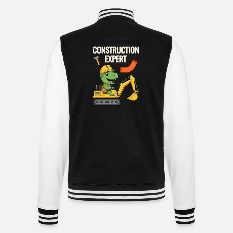 Construction worker Dino - College Sweat Jacket - black/white