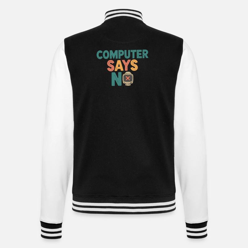 Retro Computer sagt Nein - College-Sweatjacke - Schwarz/Weiß