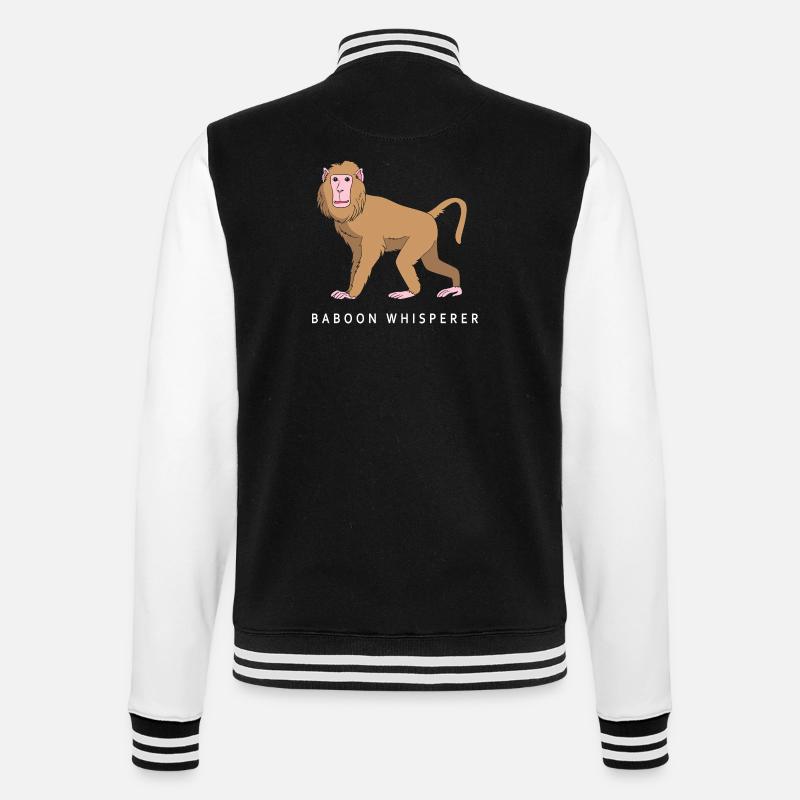 Baboon Baboon Primate Monkey Monkey - College Sweat Jacket - black/white