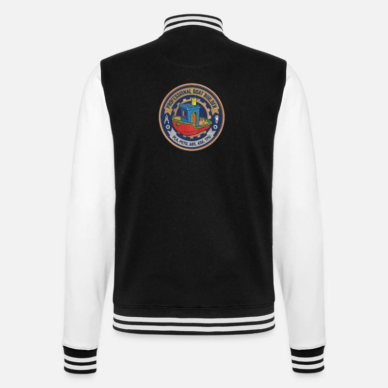 Professional Boatbuilder Benchy Patch - College Sweat Jacket - black/white