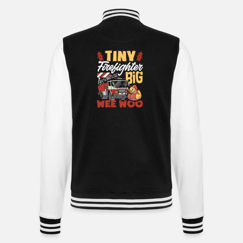Wee Woo Squad Fire Tiny Feuerwehrmann - College-Sweatjacke - Schwarz/Weiß