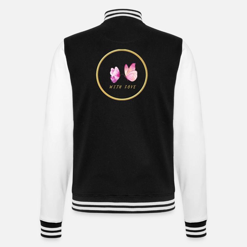 Papillons roses avec amour - avec amour - Veste Teddy - noir/blanc