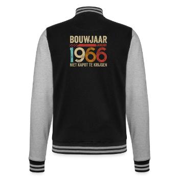 Year of construction January 1966 cannot be broken - College Sweat Jacket - black/heather grey - Back - Marisol (170cm)