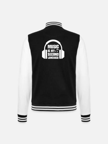 Musikliebhaber Lehrer Musiker DJ Kopfhörer - College-Sweatjacke - Schwarz/Weiß