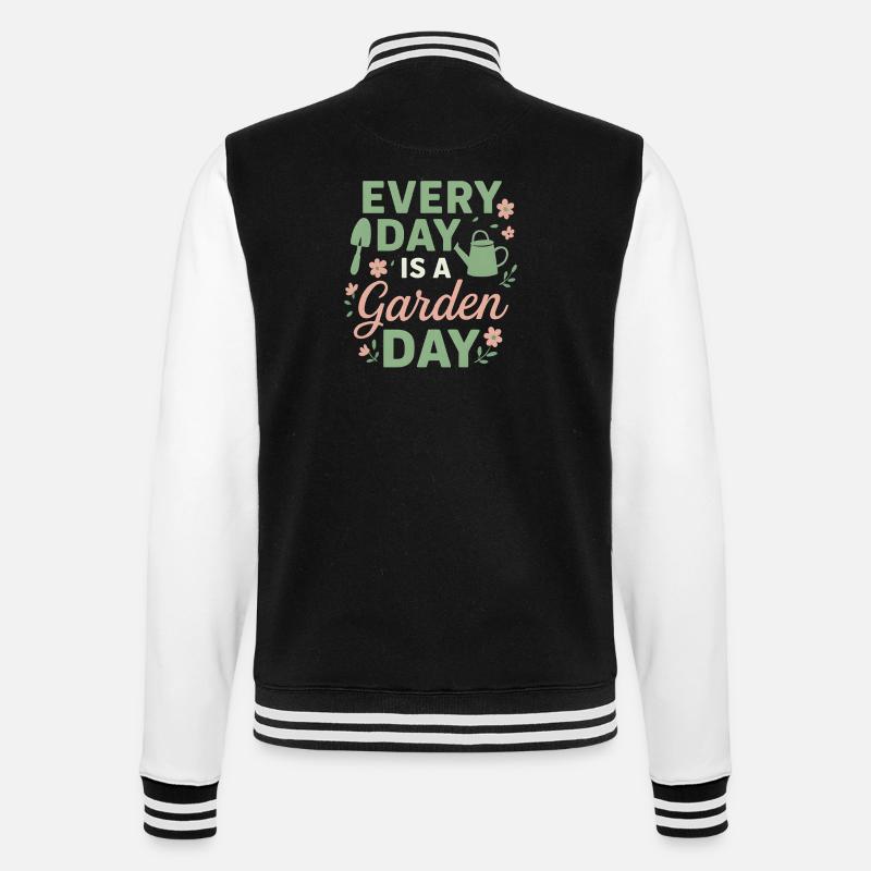 Every Day is a Garden Day - College-Sweatjacke - Schwarz/Weiß