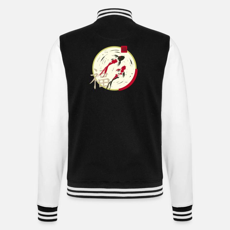 Prospérité du cercle lunaire zen Koi - Veste Teddy - noir/blanc