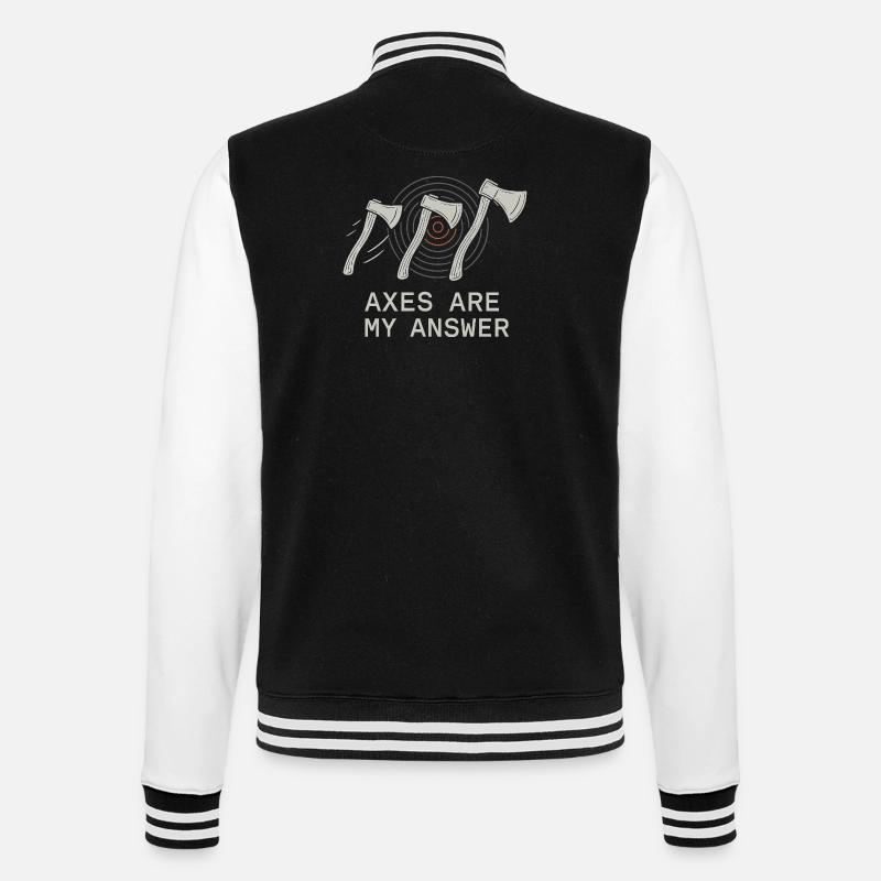 Frauen Axtwerfen Geschenk I Steckäxte - College-Sweatjacke - Schwarz/Weiß