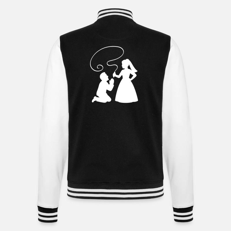 Brautpaar Ehepaar Peitsche - College-Sweatjacke - Schwarz/Weiß