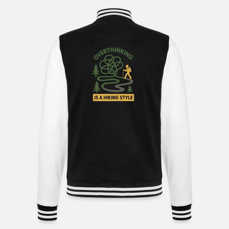Forest Walk Overthinker Mental Reset - College-Sweatjacke - Schwarz/Weiß