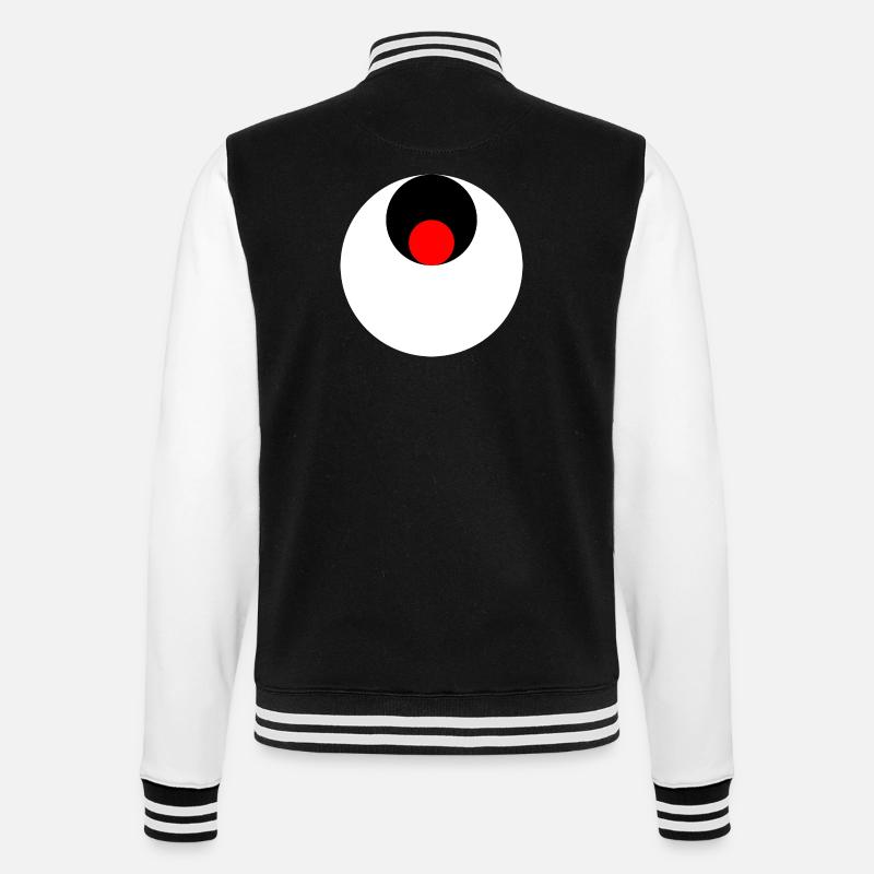 3 cercles, blanc, noir et rouge - Veste Teddy - noir/blanc