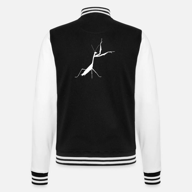 Gottesanbeterin weiss - College-Sweatjacke - Schwarz/Weiß